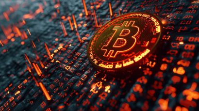 یک بیت کوین در حال آتش گرفتن و نابود شدن وقتی بازار ارز دیجیتال ریزش دارد